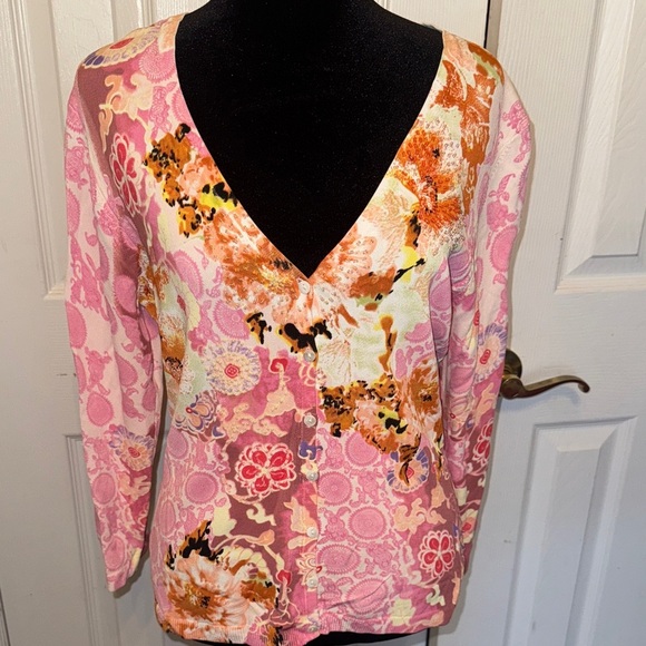 BCBGMaxAzria Pink Floral Button Down Shirt - Picture 12 of 17